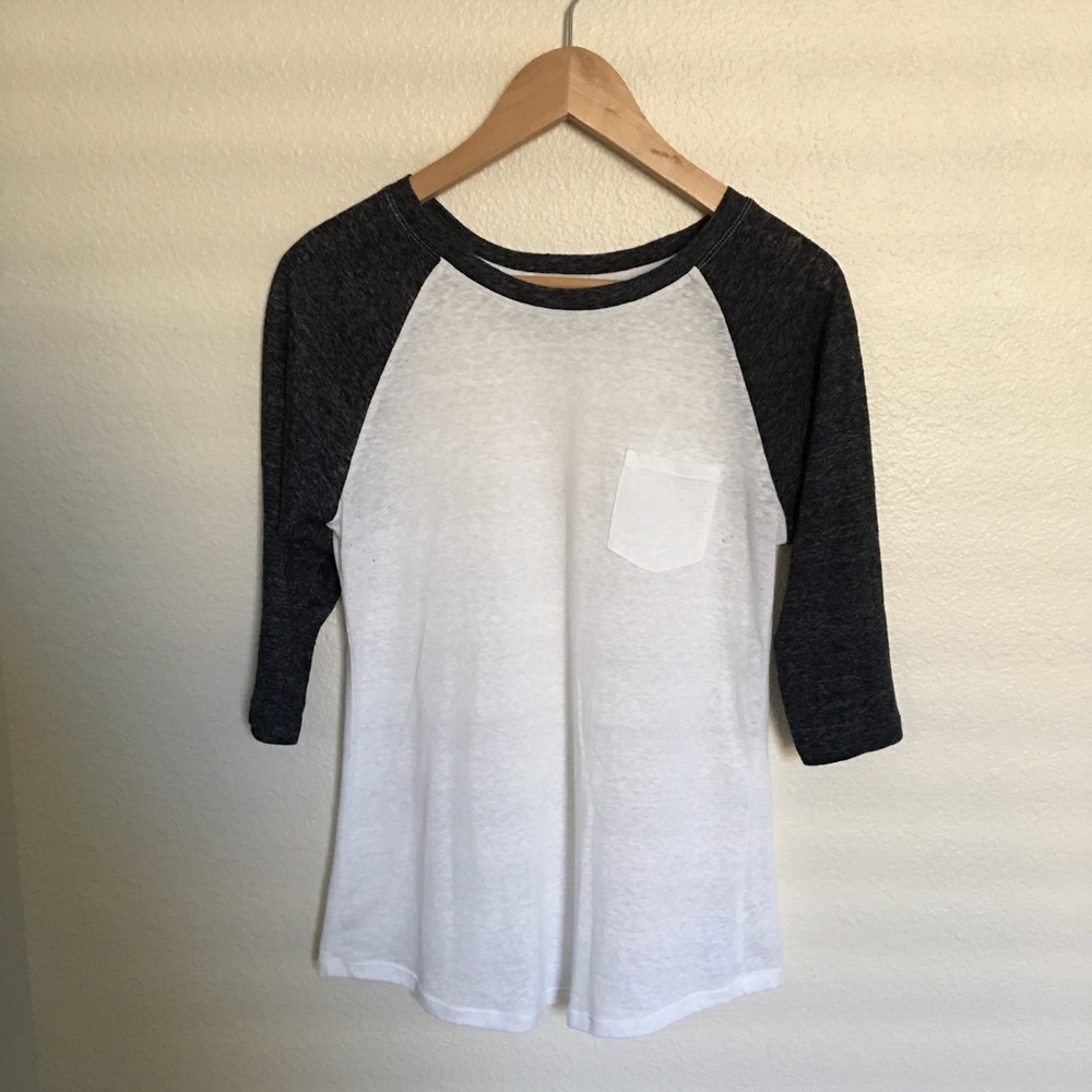 FOREVER 21 Baseball Tee Dark Gray